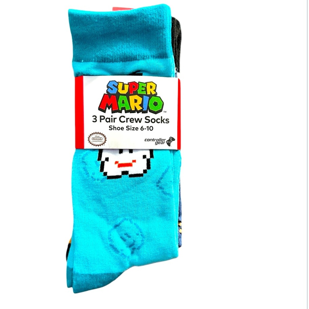 Super Mario Crew Socks 3pk
